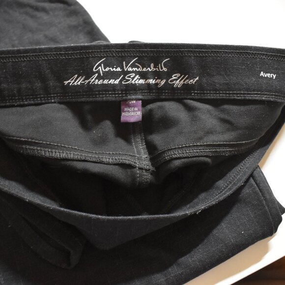 Avery Pull-on Pants - Charcoal Gray Plaid - Sz 20 - Gloria Vanderbilt - Picture 3 of 5